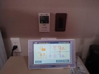 太陽光発電　発電　カラーモニター　設定　設置　完了　発電状況　消費　表示　正常