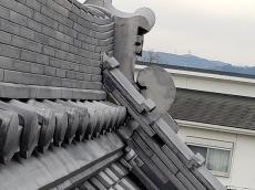施工前　屋根　瓦　降り棟　全体　下がる　隙間