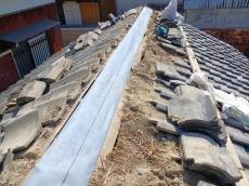 棟　一度　解体　桟瓦　突き上げ後　復旧　屋根