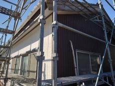 軒天　取り合い　サッシ　廻り　水切板金　取付　カバー工法　施工中