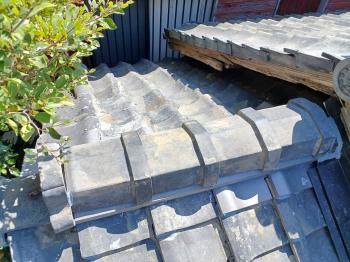落ち屋根　棟　築替え　劣化　激しい　瓦　新しい　交換