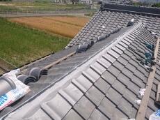 棟　なんばん漆喰　塗り　雨漏り　屋根　瓦　しない