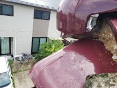 棟　屋根　漆喰　剥がれ　棟土　雨　流れ