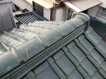 棟　銅線　締め直し　屋根　瓦