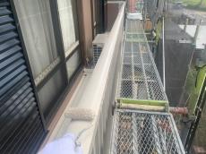 バルコニー　ベランダ　手摺り　塗装中
