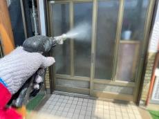 玄関　タイル　高圧洗浄　塗装