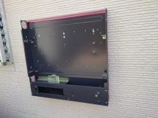 蓄電地ﾕﾆｯﾄ　ﾊﾟﾜｰｺﾝﾃﾞｨｼｮﾅ　背板　取付　三方　コーキング　塗布　防水　雨仕舞