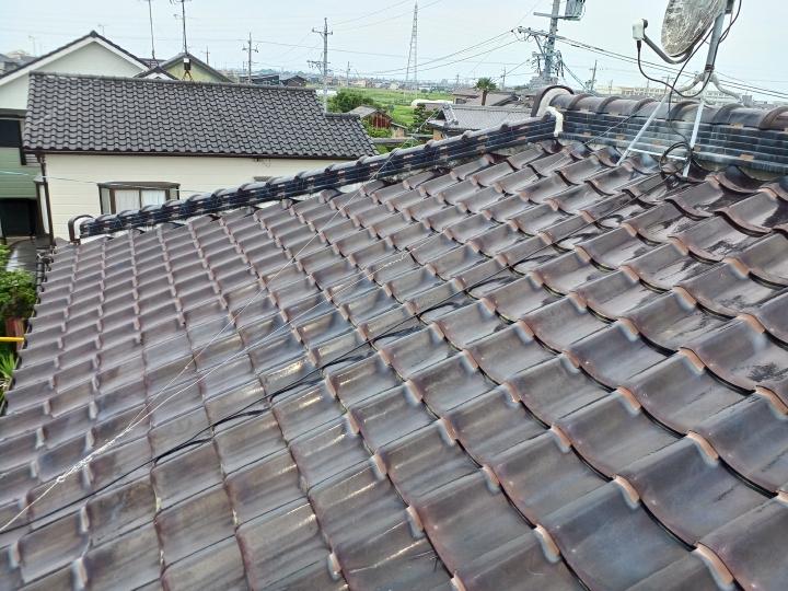 屋根　瓦　温水器撤去　工事　完了