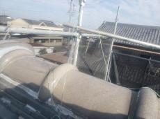 屋根　棟　銅線　縛り　緩み