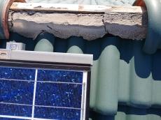 屋根　棟瓦　漆喰　補修