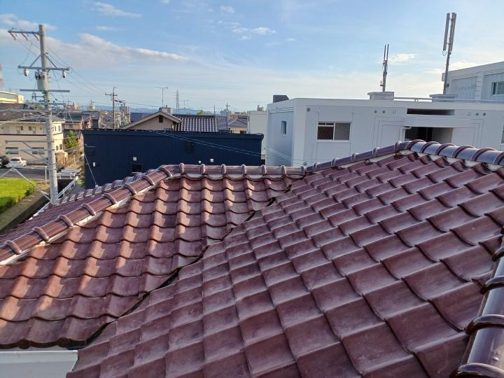屋根　棟　瓦　耐震　築直し工事　谷板板金取替え　漆喰　工事
