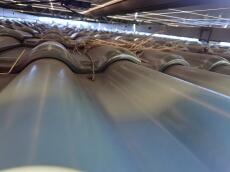 太陽光パネルの下には鳩が巣を作ろうとしている様子が確認できました。