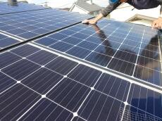 少量ではありますが鳩の糞が落ちていた太陽光パネルも丁寧に拭き掃除中をしていきます。